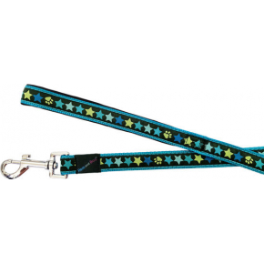 Hem & Boo Blue Stars 1" X 48" Padded Lead